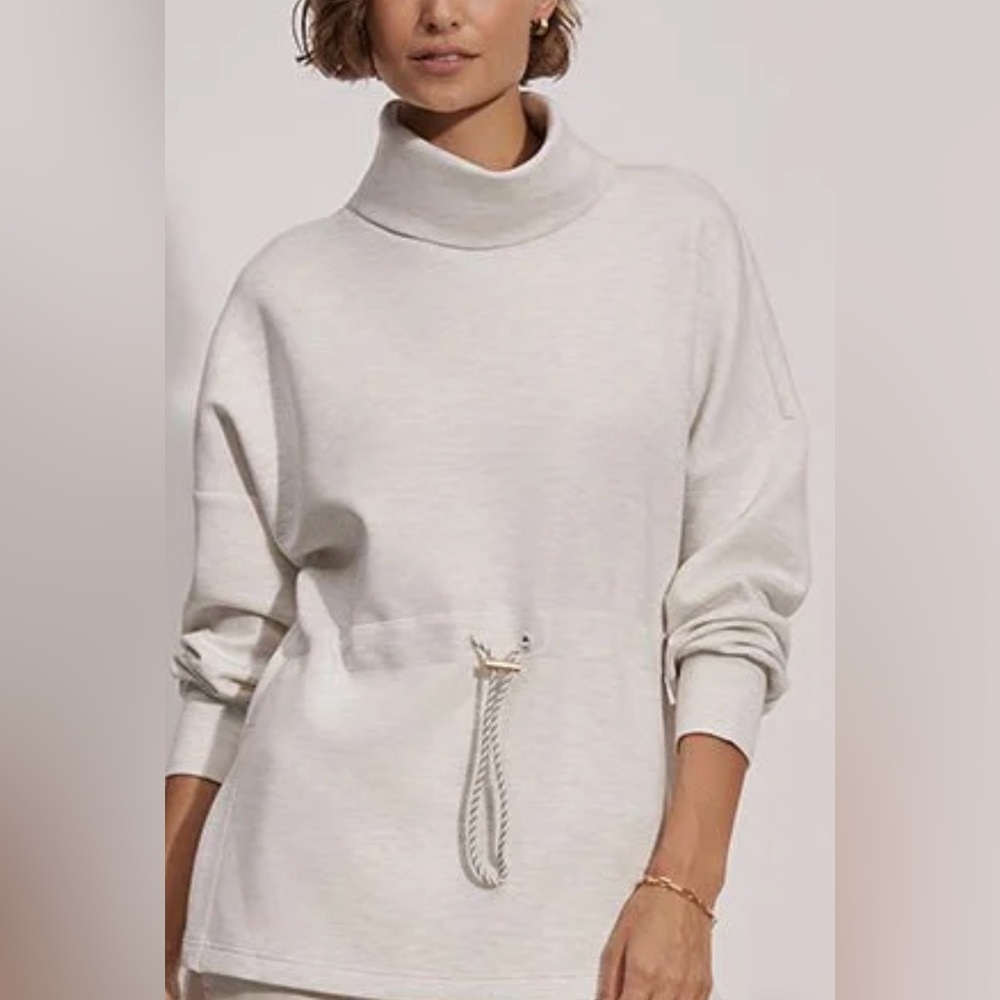 NWT - Varley Freya DoubleSoft Drawstring Waist Tunic in Ivory Marle - Size M - Picture 2 of 8